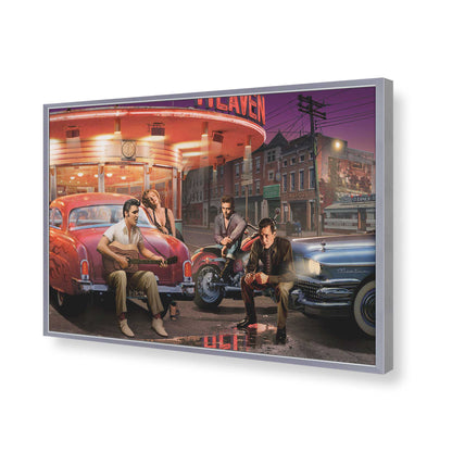 [Color:Polished Chrome], Picture of art in a Polished Chrome frame of the corner