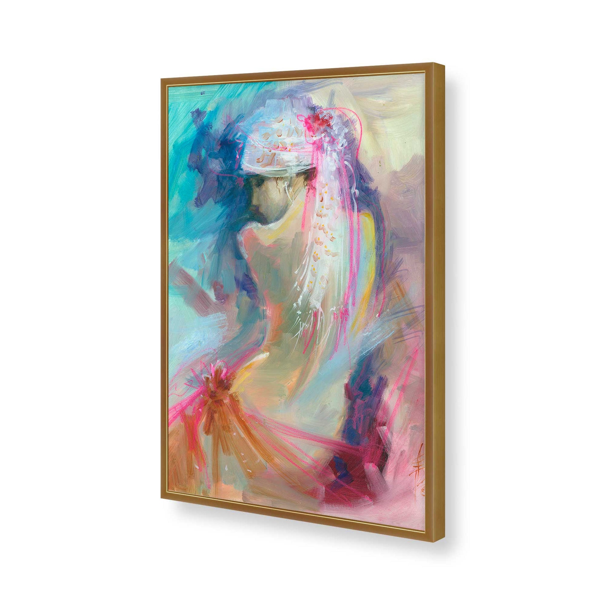 [Color:Polished Gold], Picture of art in a Polished Gold frame of the corner