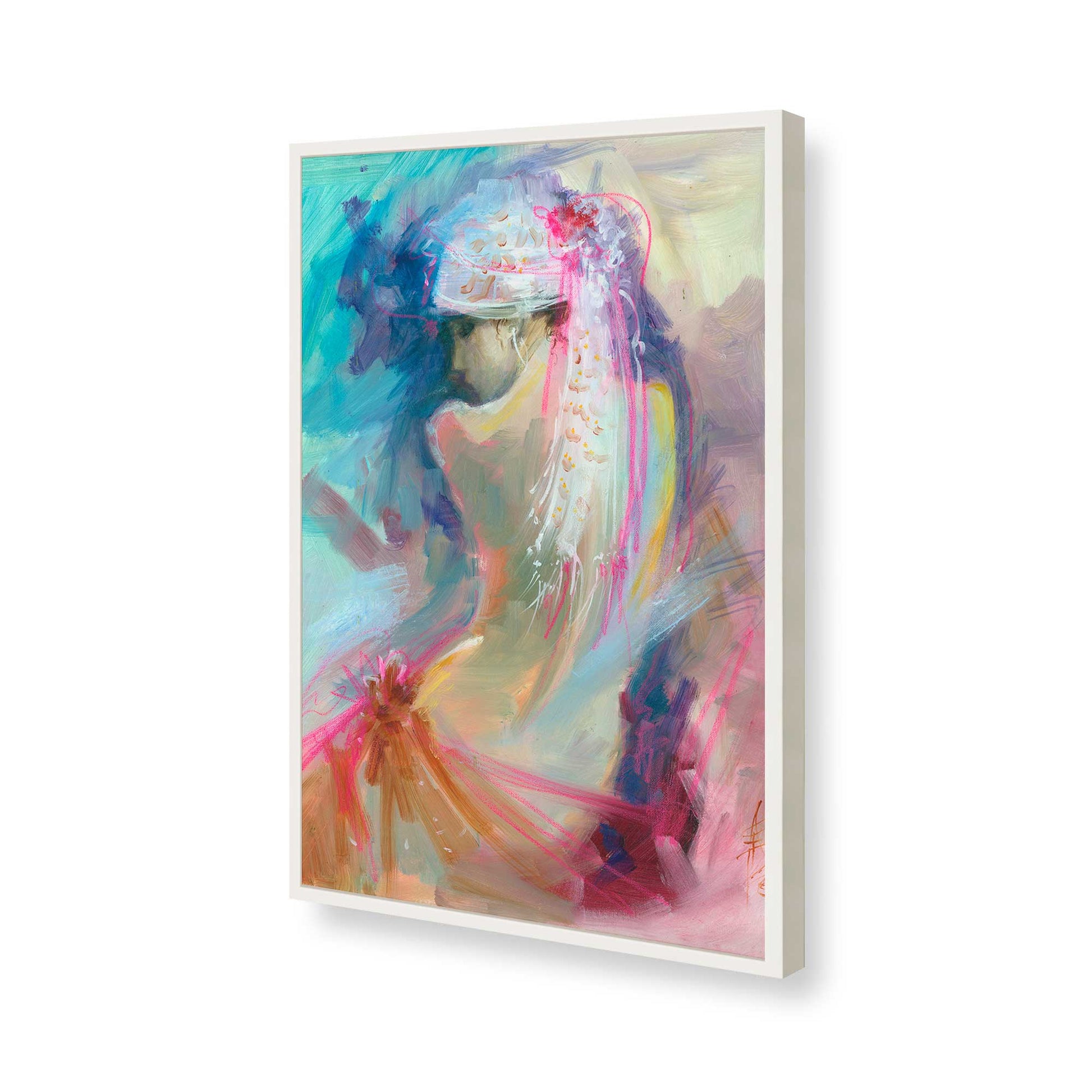 [Color:Opaque White], Picture of art in a Opaque White frame of the corner