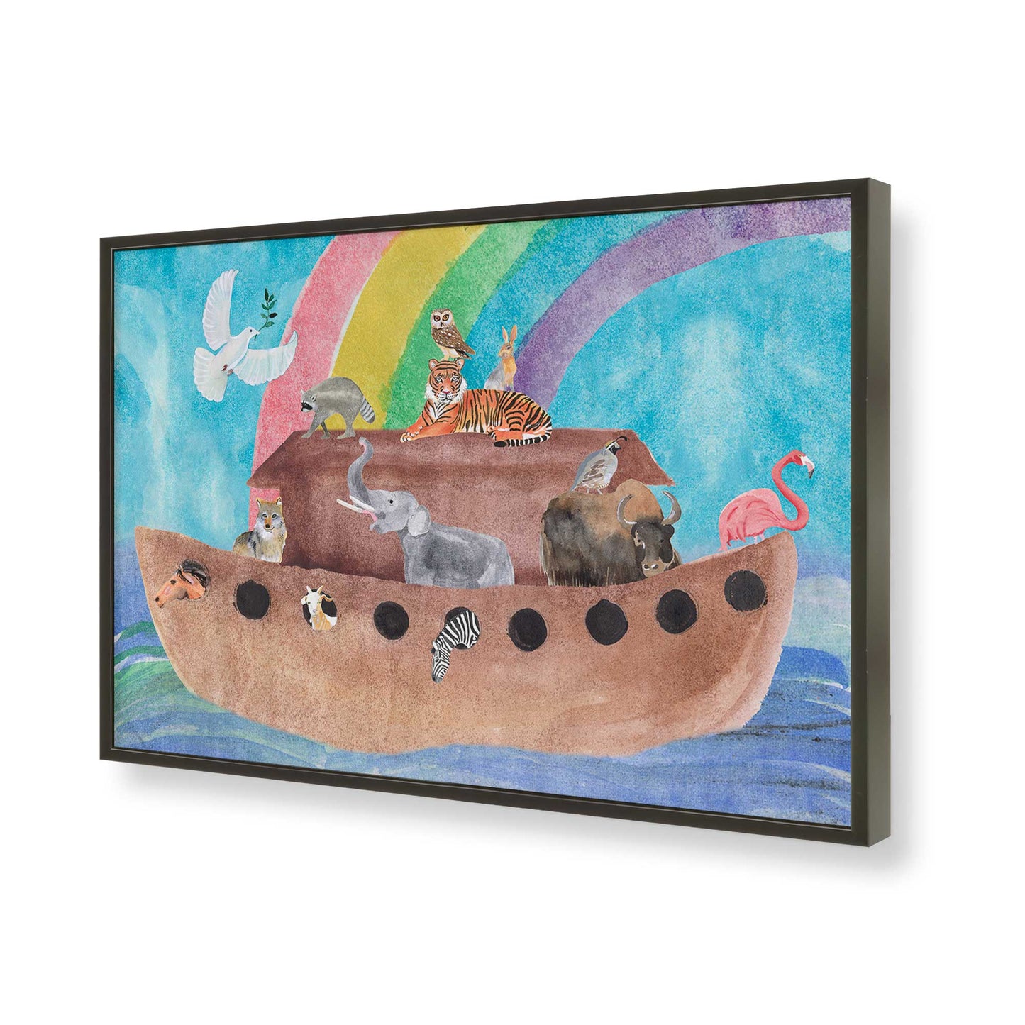 [Color:Satin Black], Picture of art in a Satin Black frame of the corner