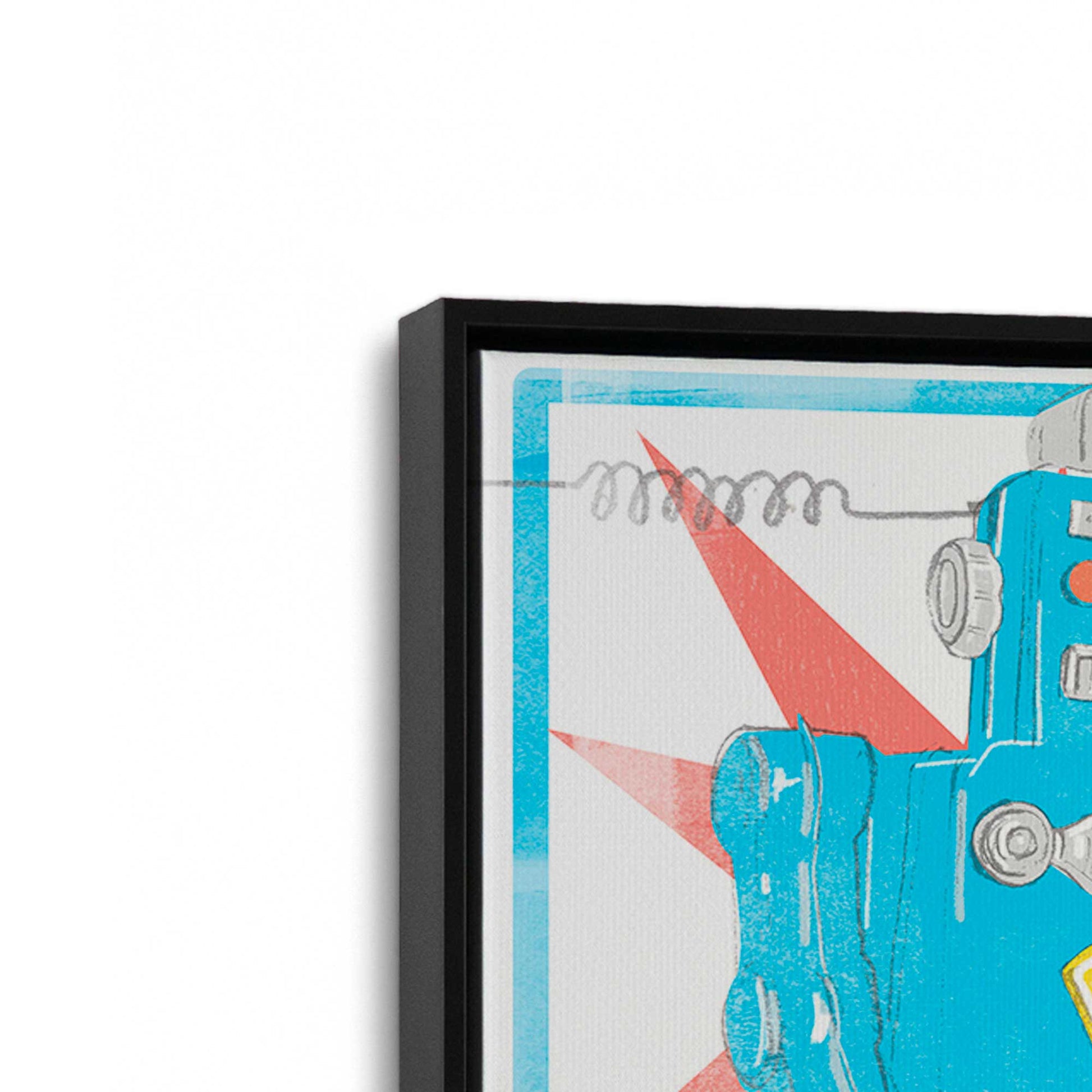 [Color:Satin Black], Picture of art in a Satin Black frame at an angle