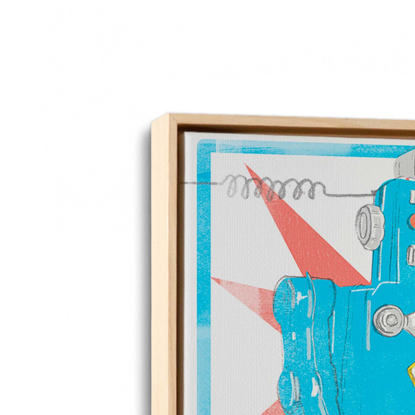 [Color:American Maple], Picture of art in a American Maple frame at an angle