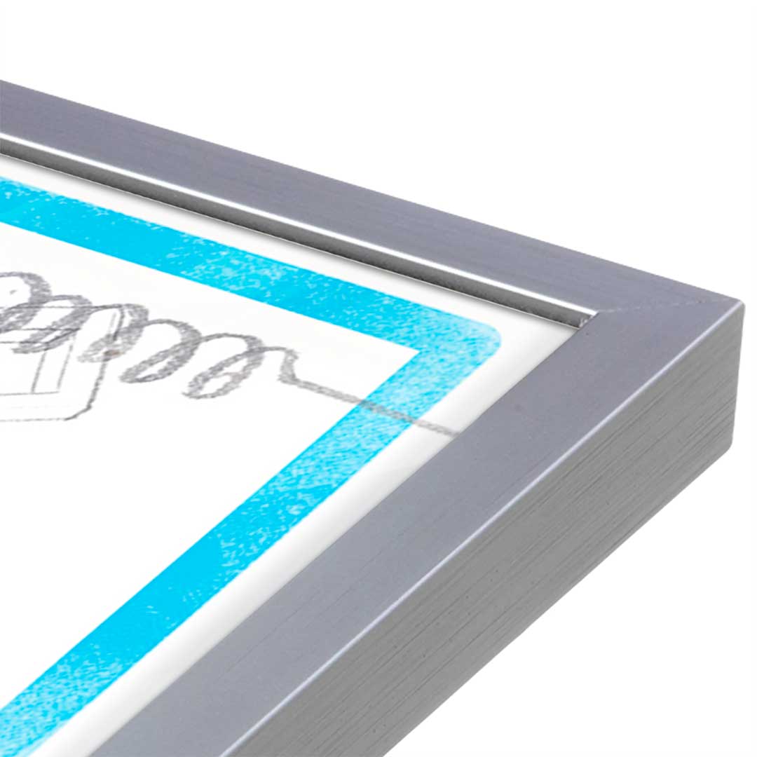 [Color:Polished Chrome], Picture of art in a Polished Chrome frame at an angle