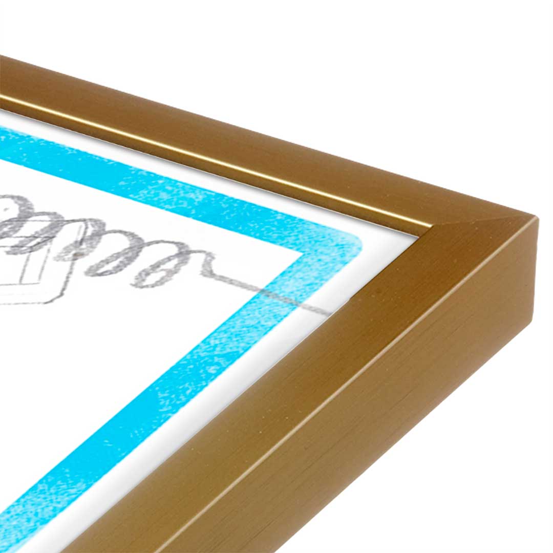 [Color:Polished Gold], Picture of art in a Polished Gold frame at an angle