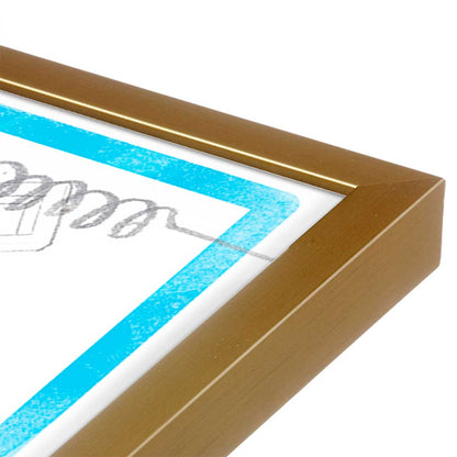 [Color:Polished Gold], Picture of art in a Polished Gold frame at an angle