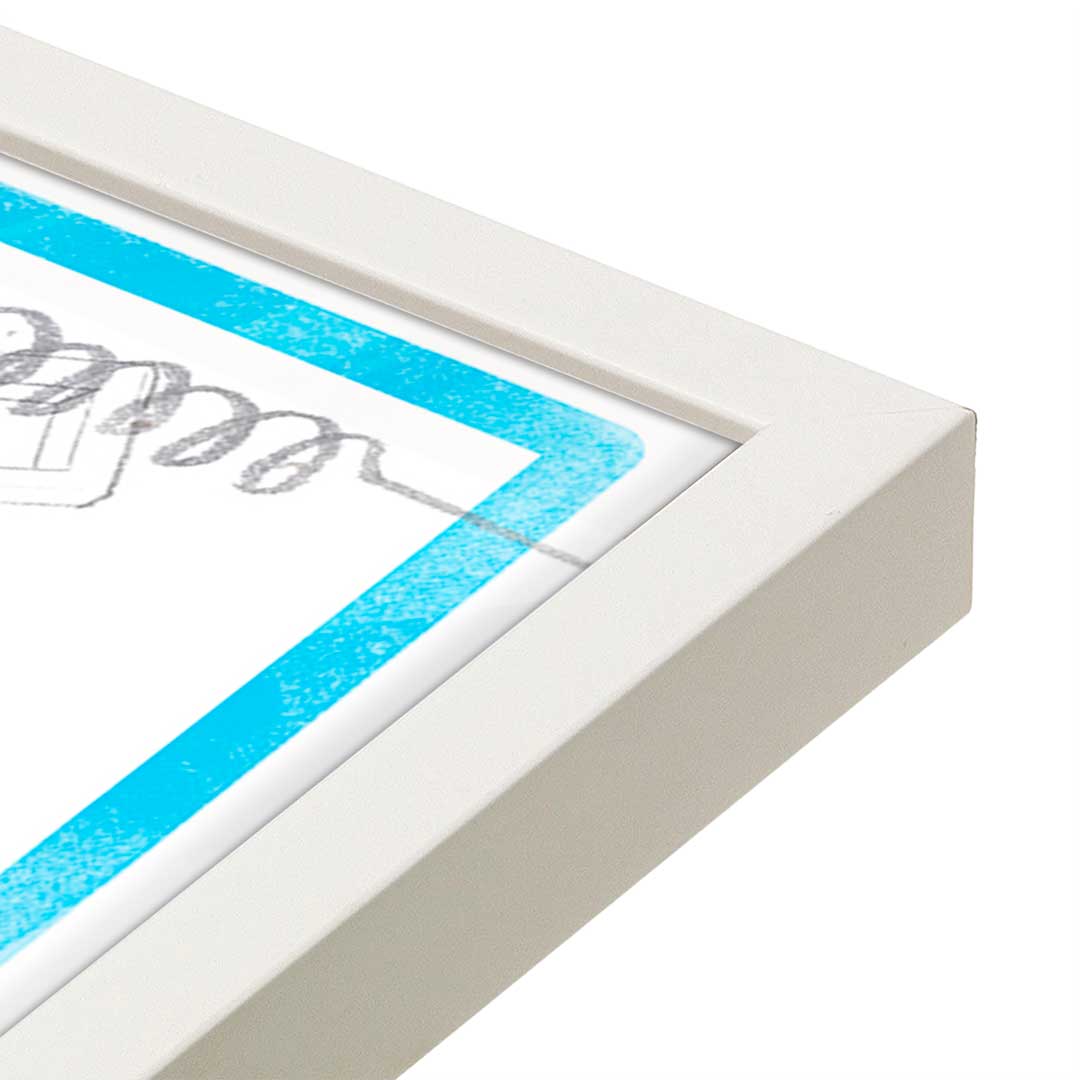 [Color:Opaque White], Picture of art in a Opaque White frame at an angle
