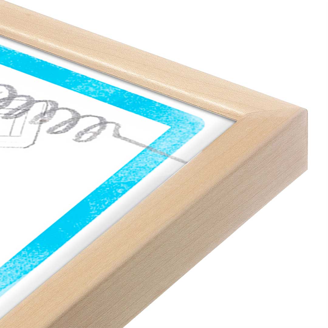 [Color:Raw Maple], Picture of art in a Raw Maple frame at an angle
