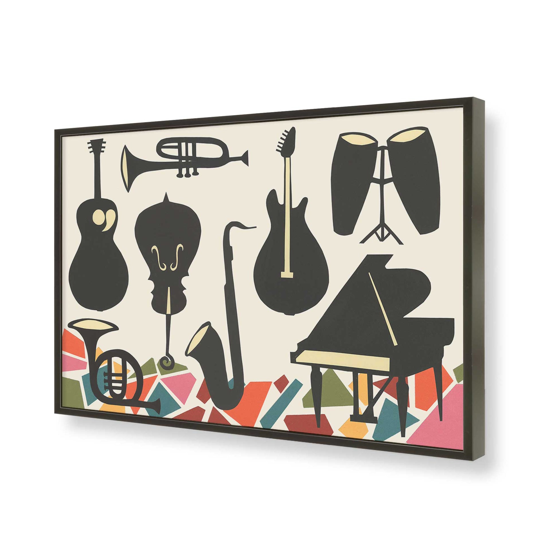 [Color:Satin Black], Picture of art in a Satin Black frame of the corner