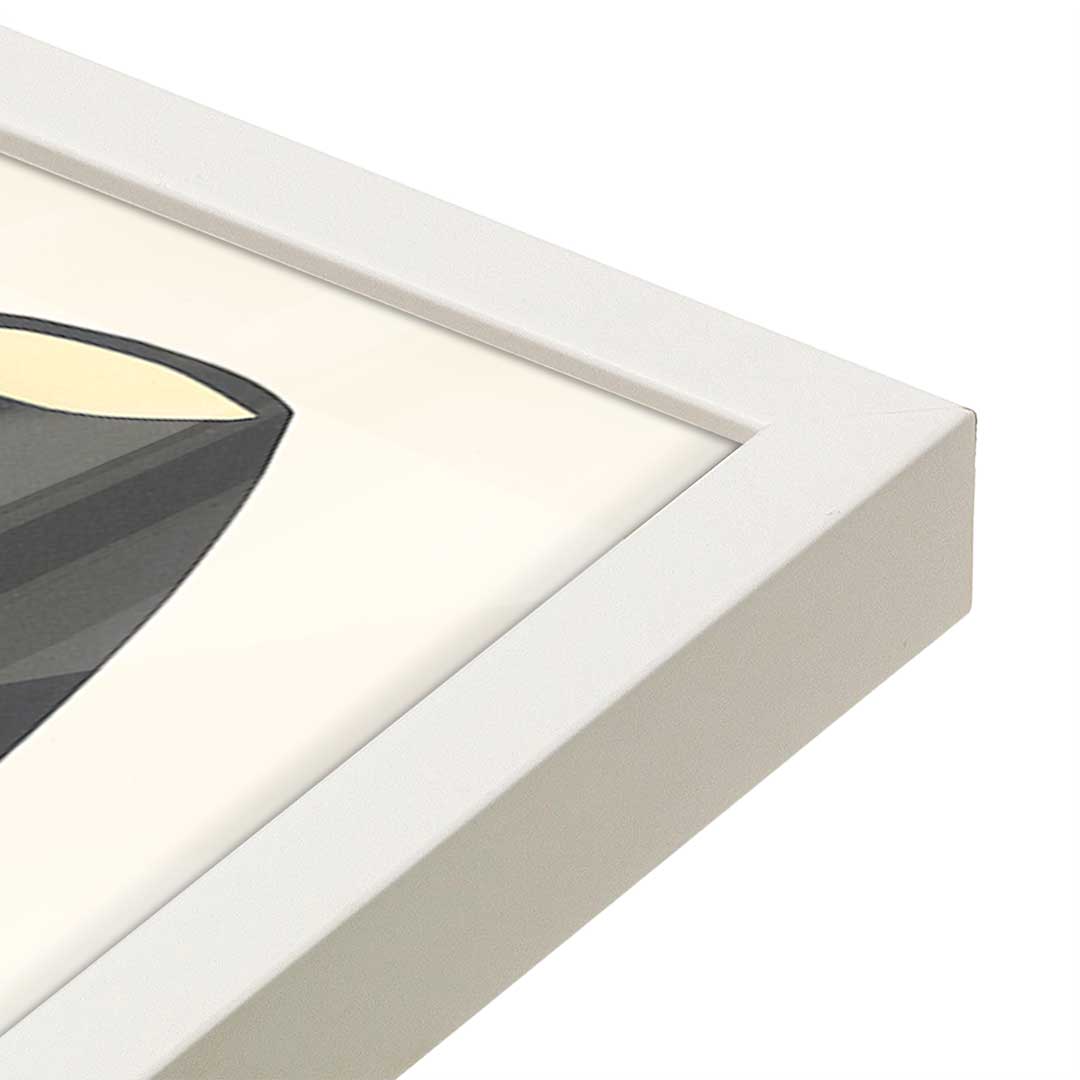 [Color:Opaque White], Picture of art in a Opaque White frame at an angle