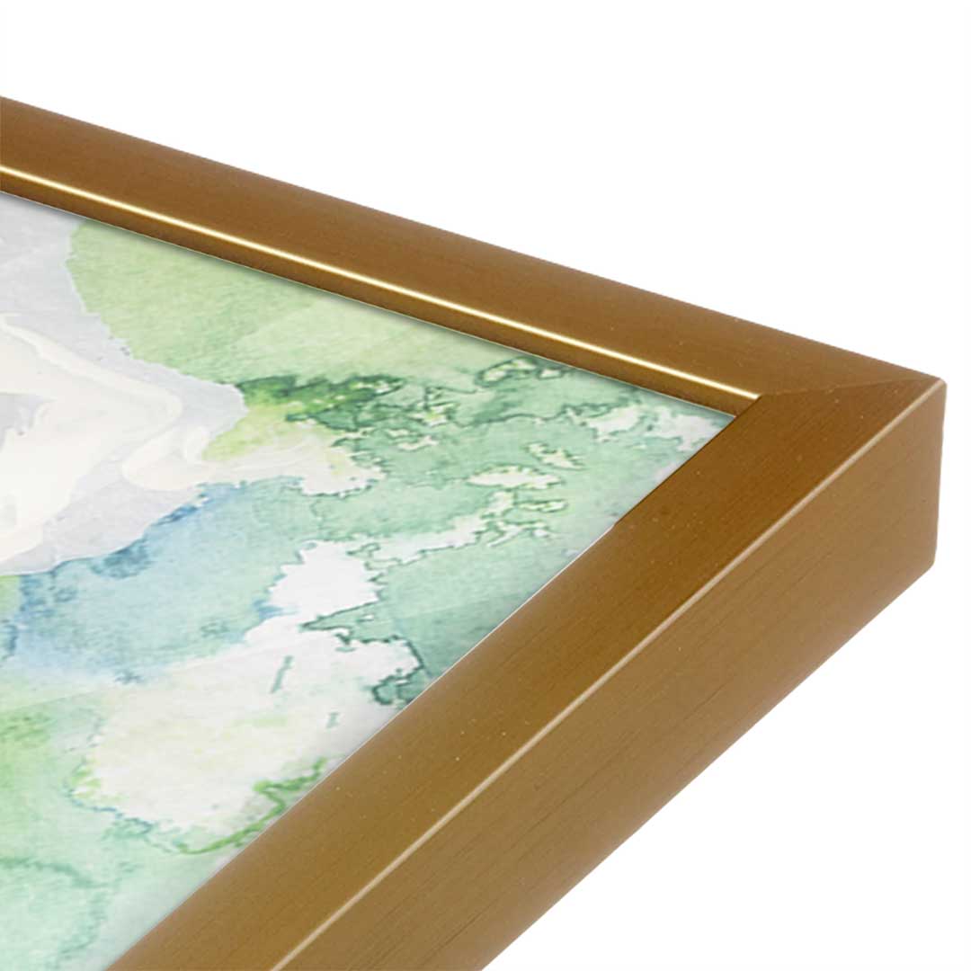 [Color:Polished Gold], Picture of art in a Polished Gold frame at an angle