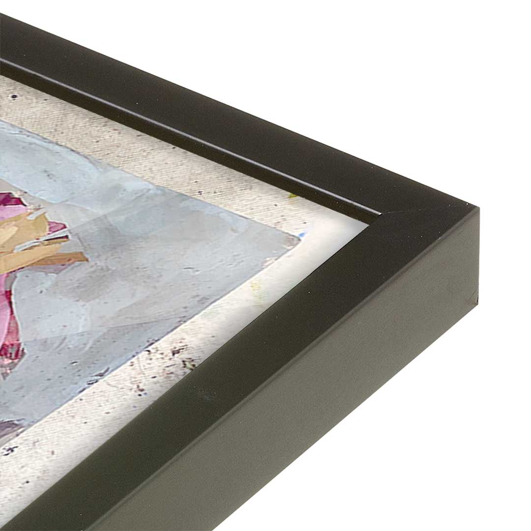 [Color:Satin Black], Picture of art in a Satin Black frame at an angle