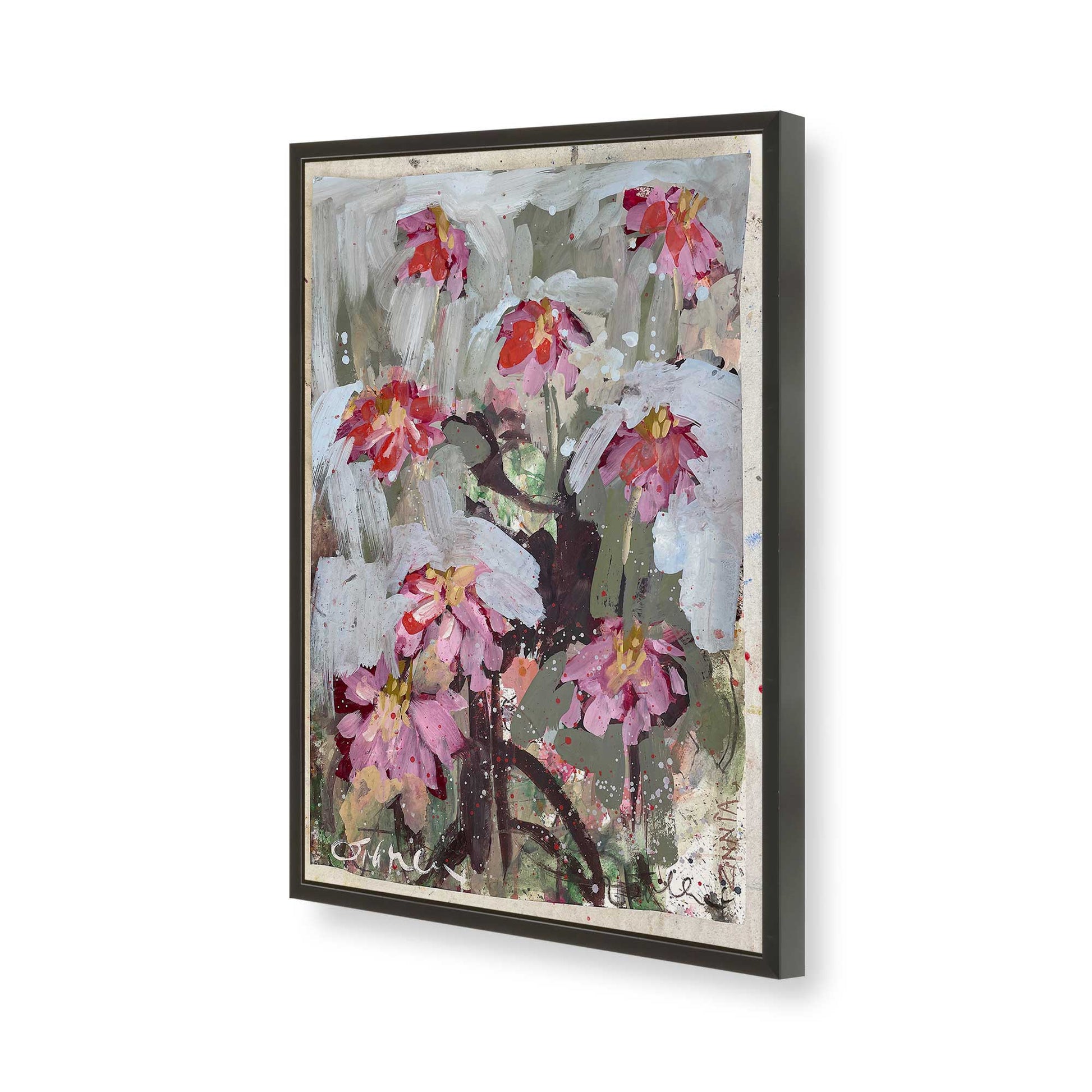 [Color:Satin Black], Picture of art in a Satin Black frame of the corner