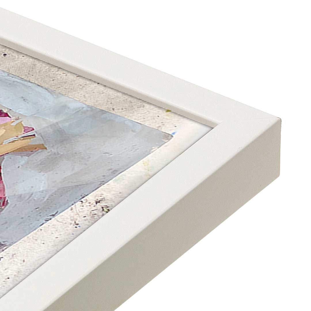 [Color:Opaque White], Picture of art in a Opaque White frame at an angle