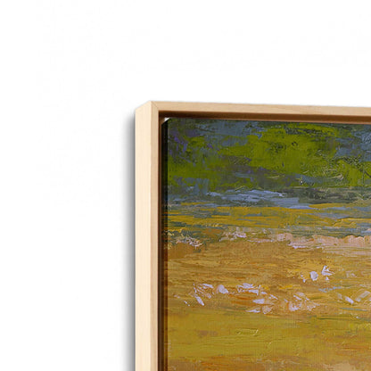 [Color:American Maple], Picture of art in a American Maple frame at an angle