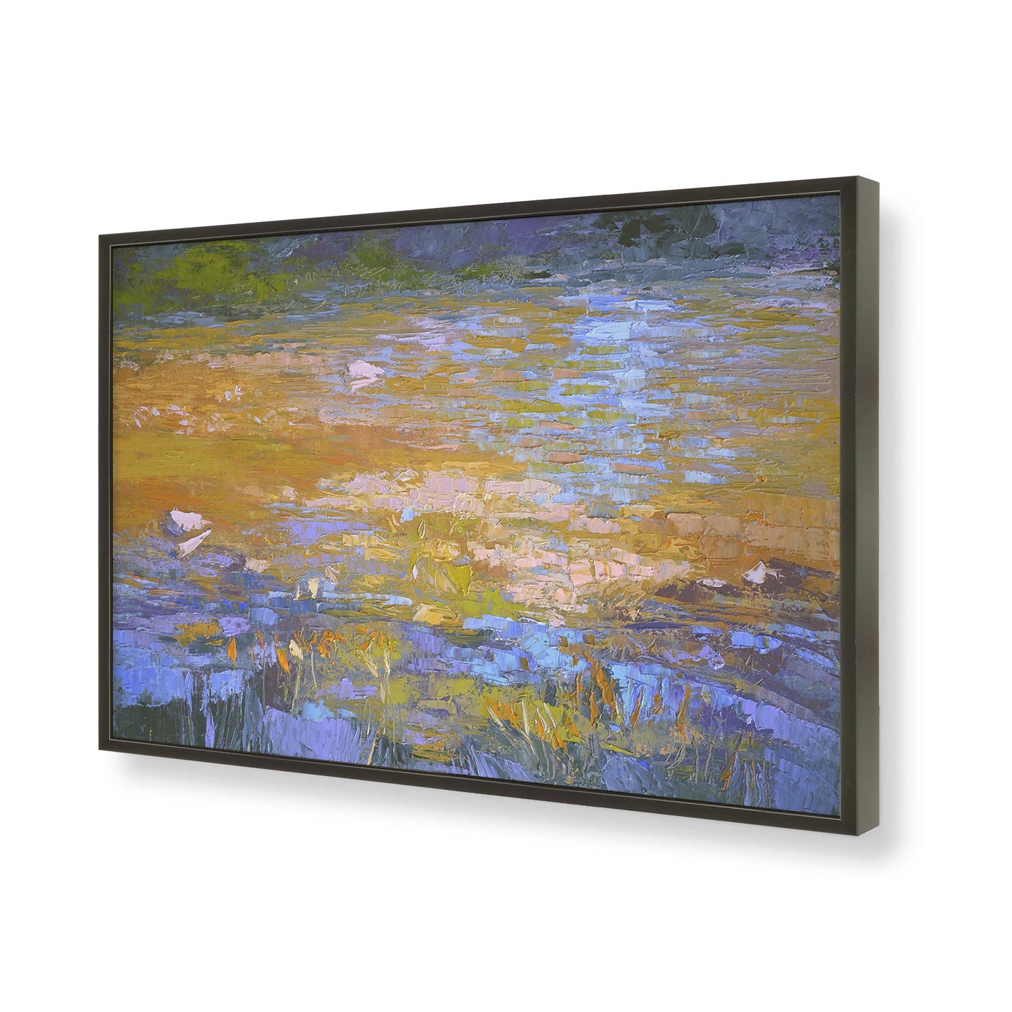 [Color:Satin Black], Picture of art in a Satin Black frame of the corner