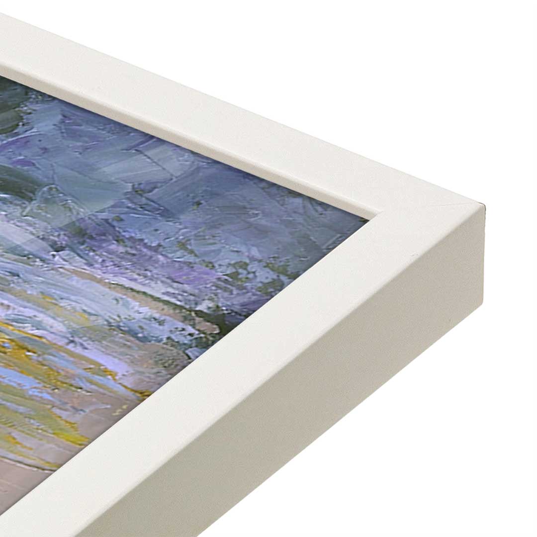 [Color:Opaque White], Picture of art in a Opaque White frame at an angle