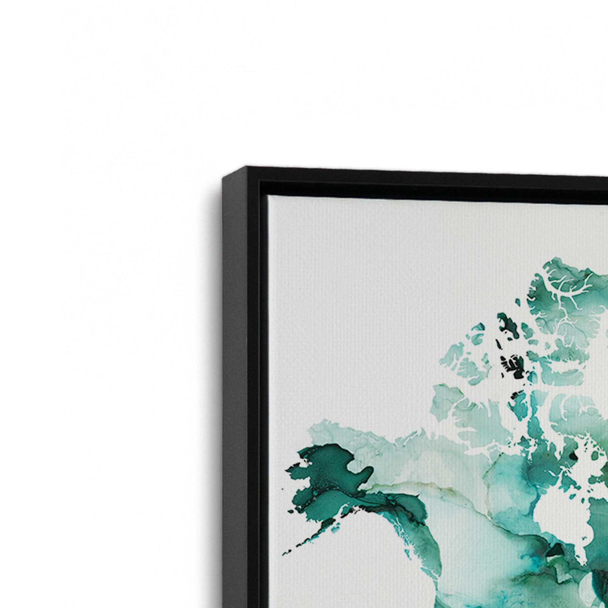 [Color:Satin Black], Picture of art in a Satin Black frame at an angle