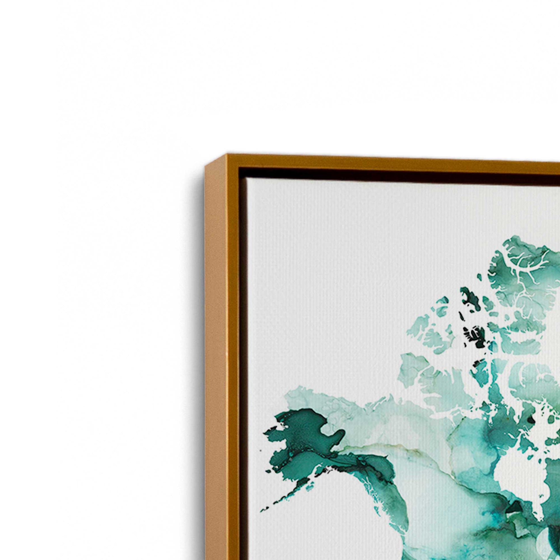 [Color:Polished Gold], Picture of art in a Polished Gold frame at an angle
