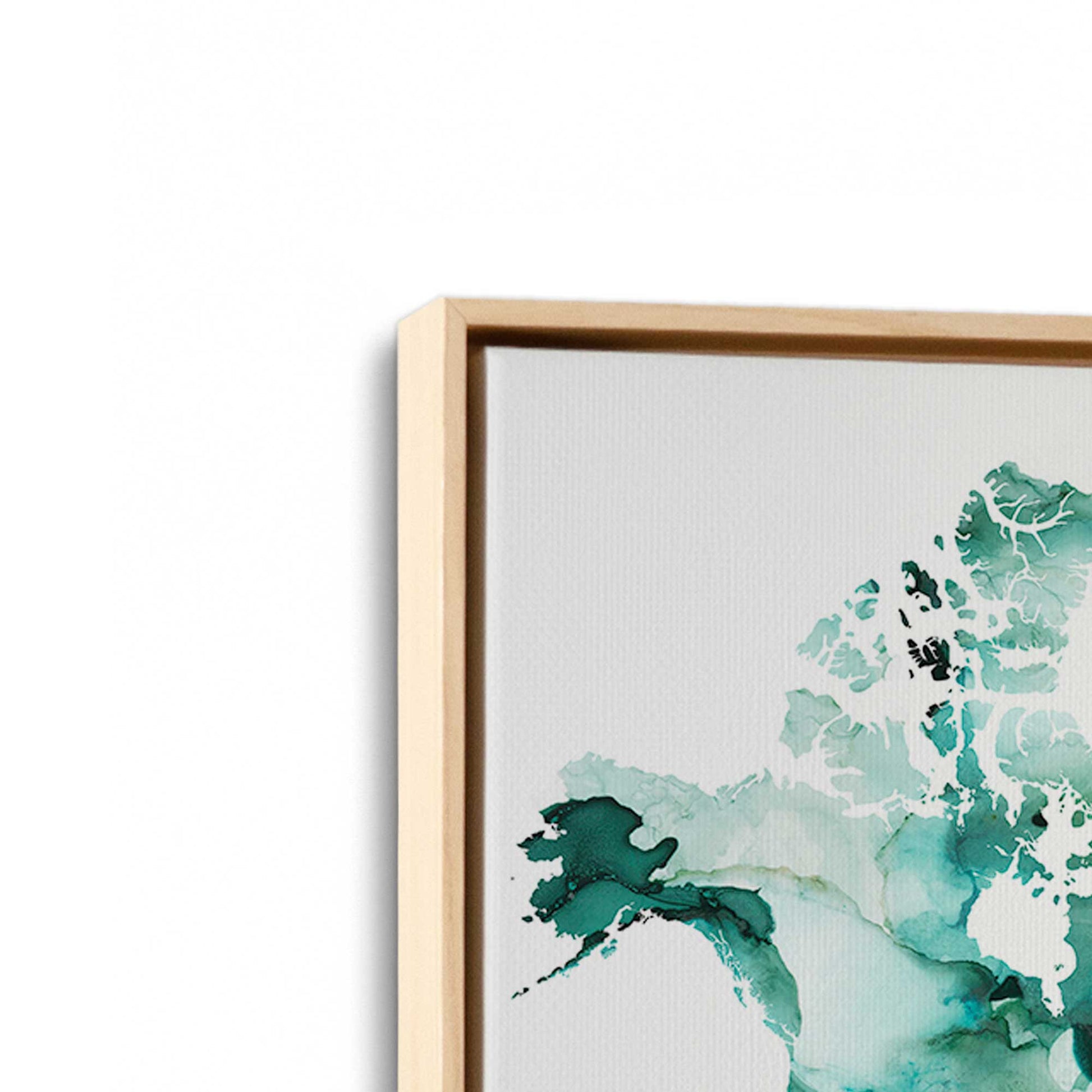 [Color:American Maple], Picture of art in a American Maple frame at an angle