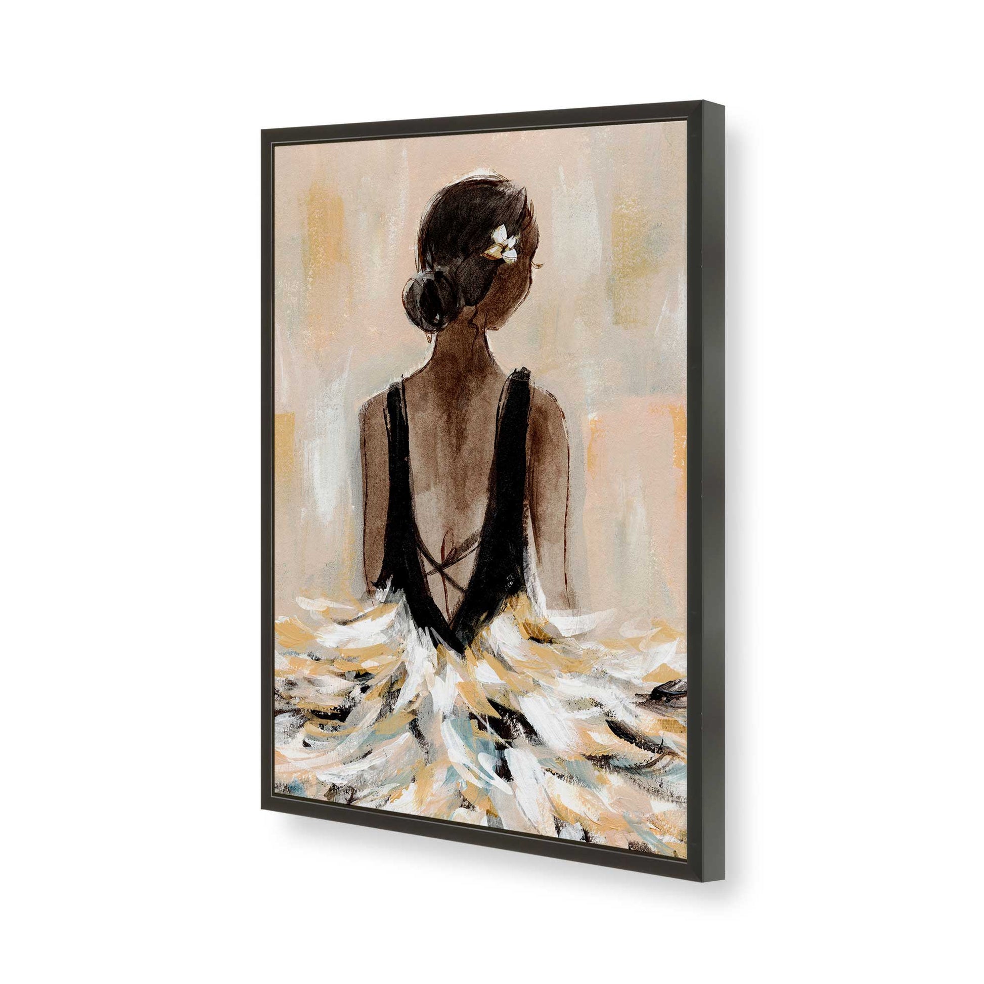 [Color:Satin Black], Picture of art in a Satin Black frame of the corner