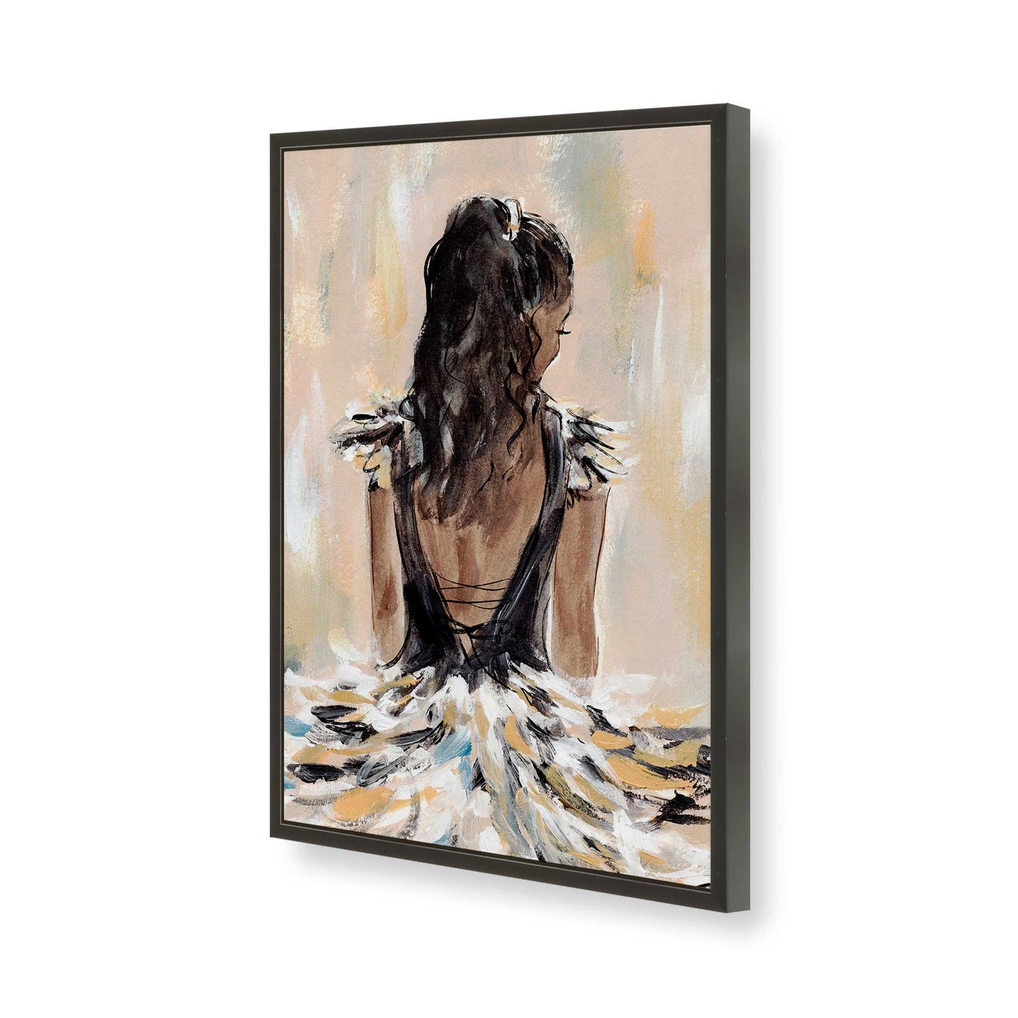 [Color:Satin Black], Picture of art in a Satin Black frame of the corner