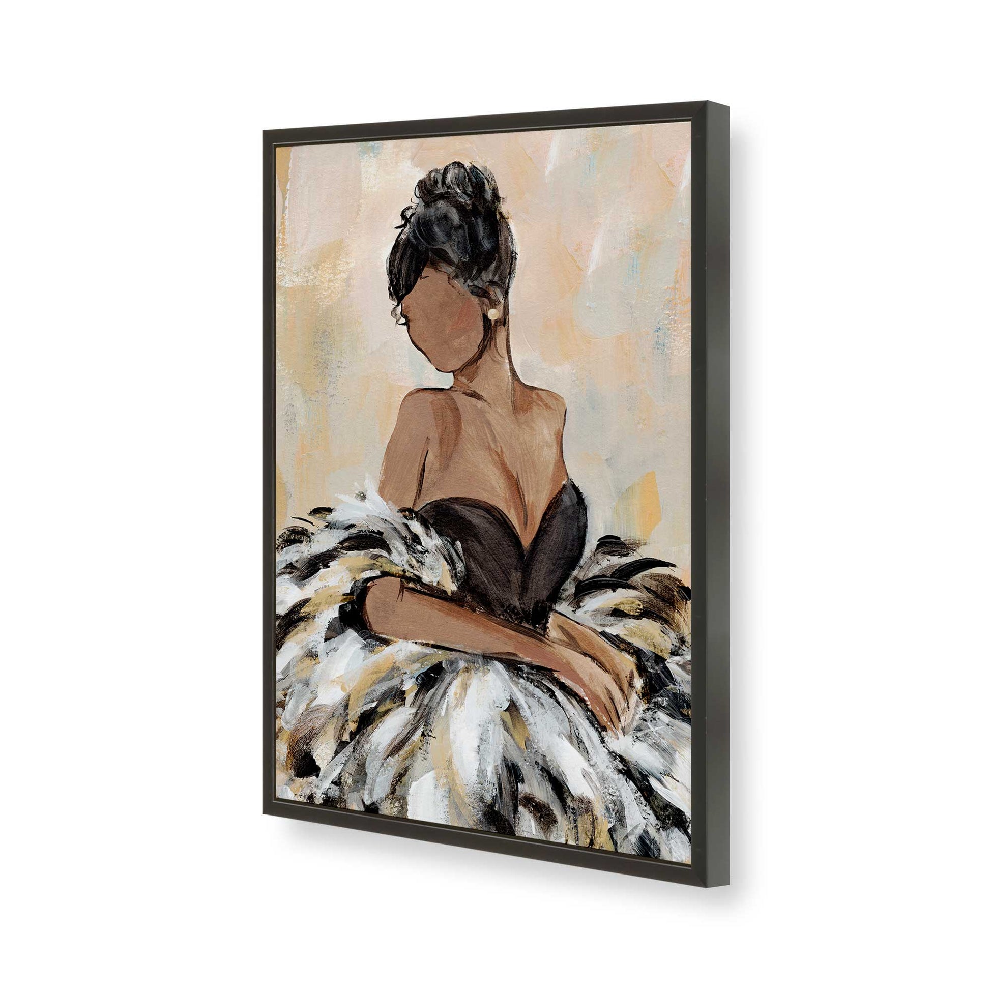 [Color:Satin Black], Picture of art in a Satin Black frame of the corner