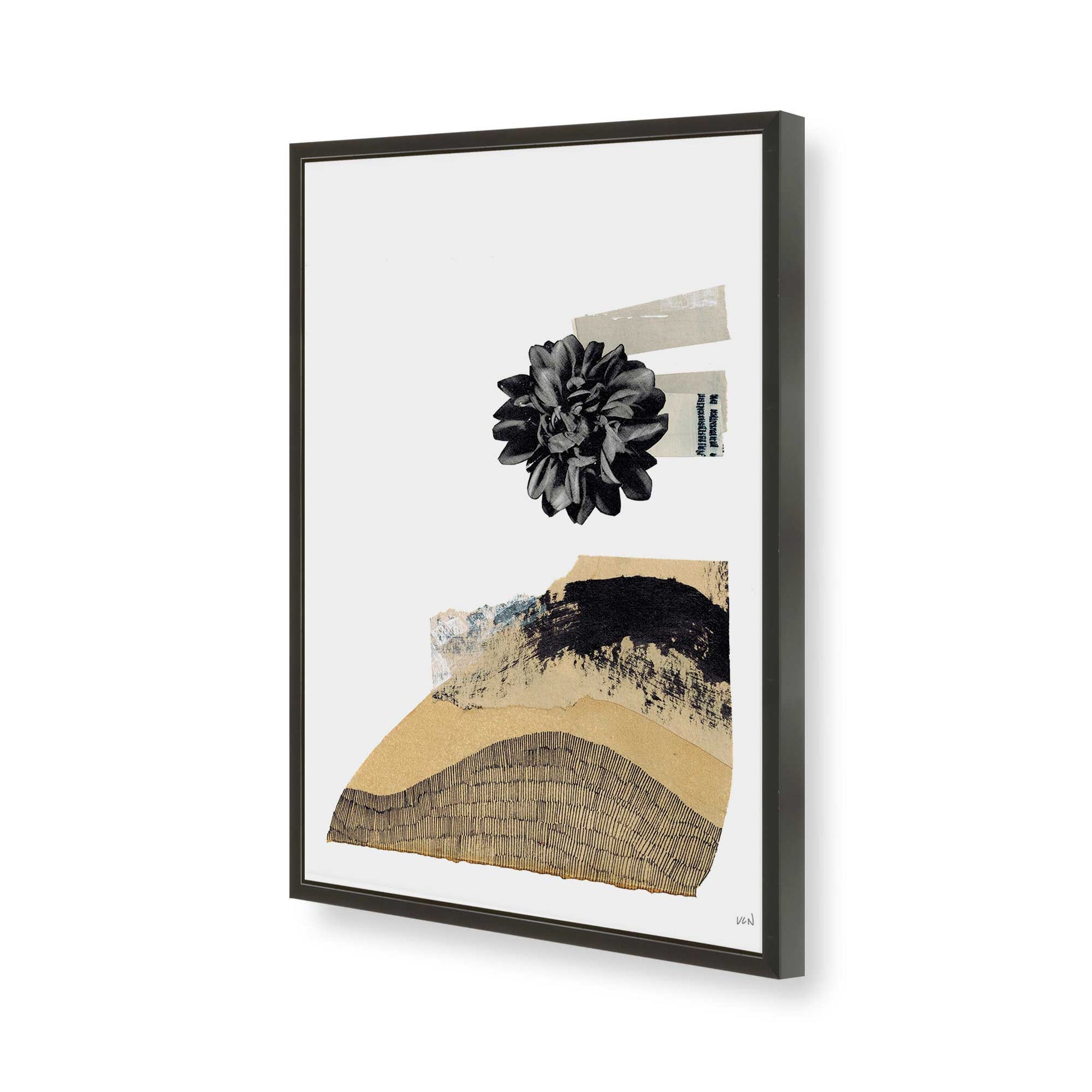 [Color:Satin Black], Picture of art in a Satin Black frame of the corner