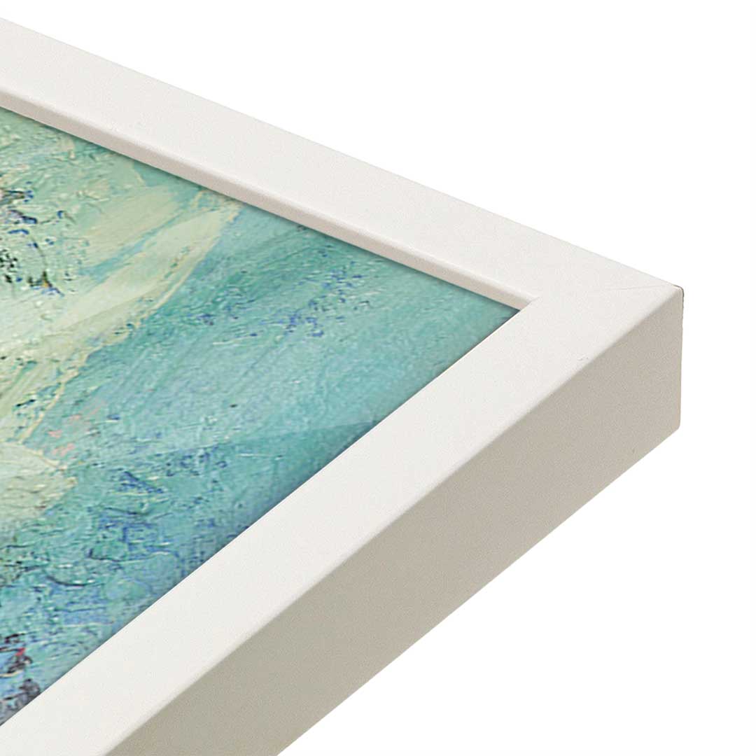 [Color:Opaque White], Picture of art in a Opaque White frame at an angle