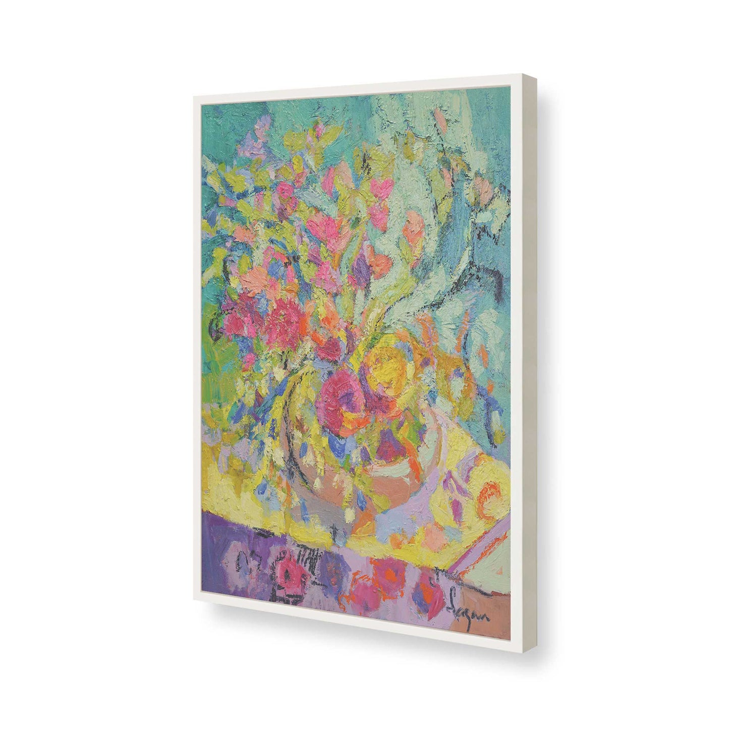 [Color:Opaque White], Picture of art in a Opaque White frame of the corner