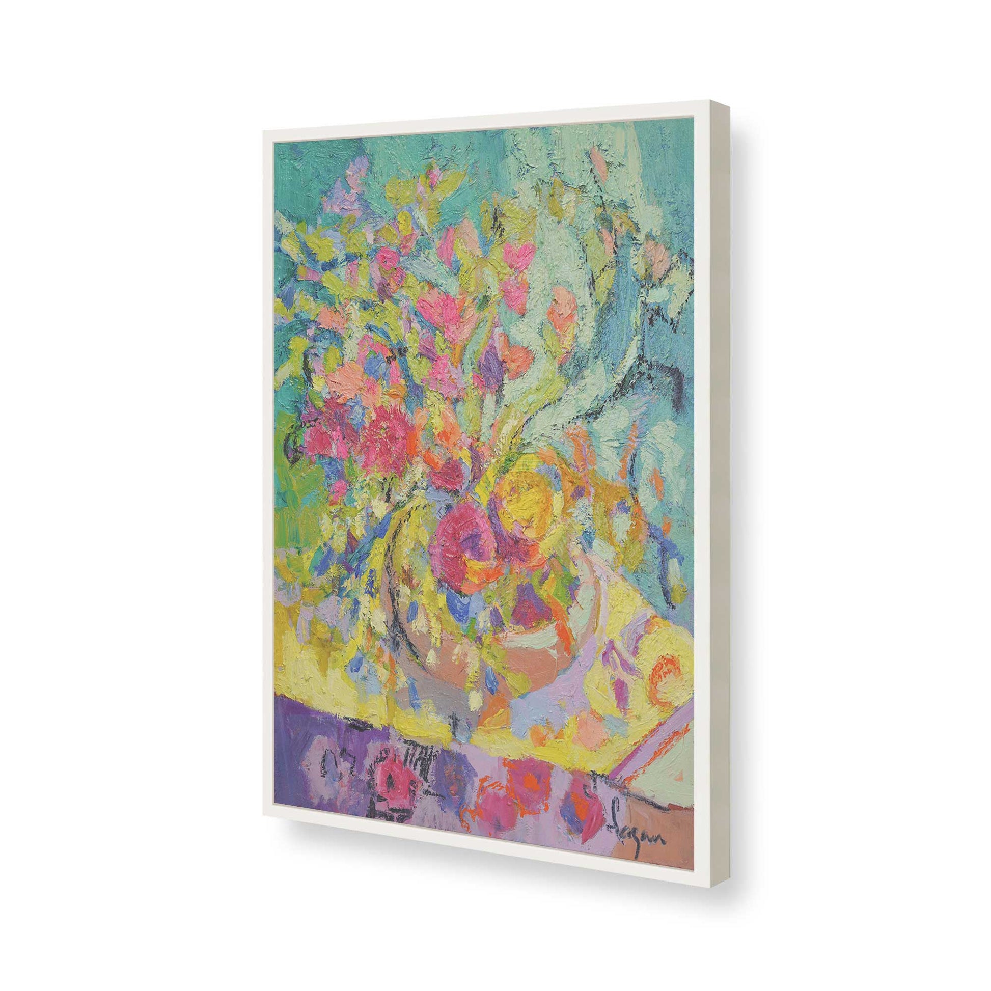 [Color:Opaque White], Picture of art in a Opaque White frame of the corner
