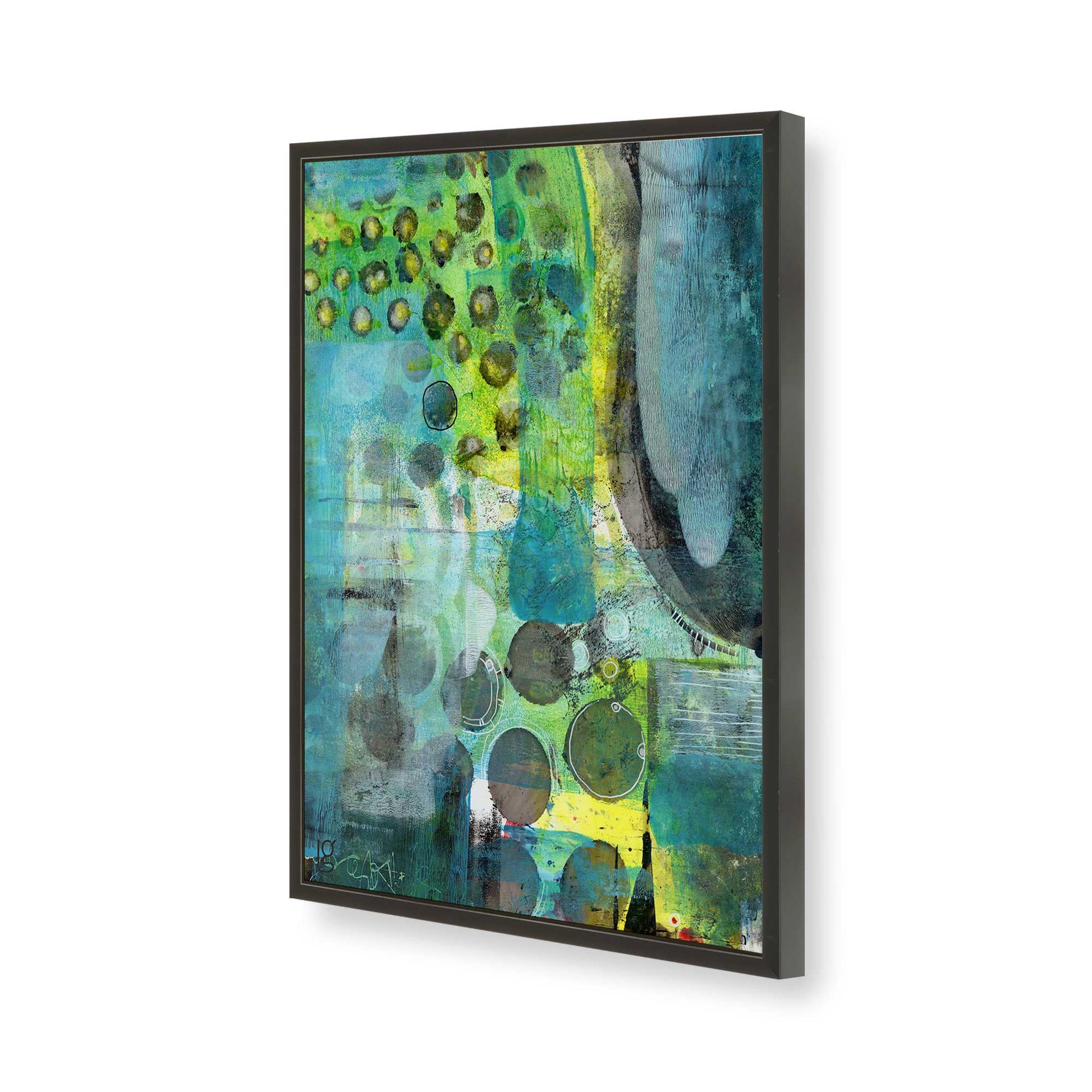 [Color:Satin Black], Picture of art in a Satin Black frame of the corner