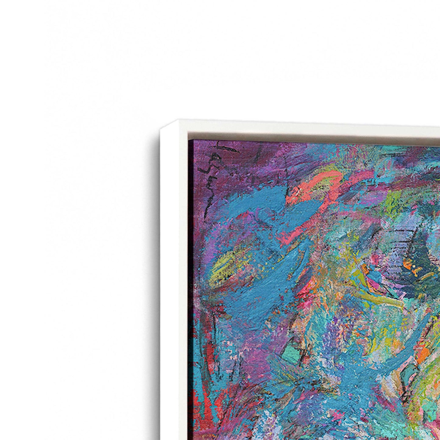 [Color:Opaque White], Picture of art in a White frame at an angle