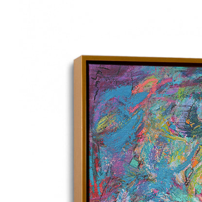 [Color:Polished Gold], Picture of art in a Polished Gold frame at an angle
