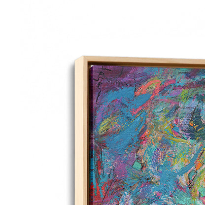 [Color:American Maple], Picture of art in a American Maple frame at an angle
