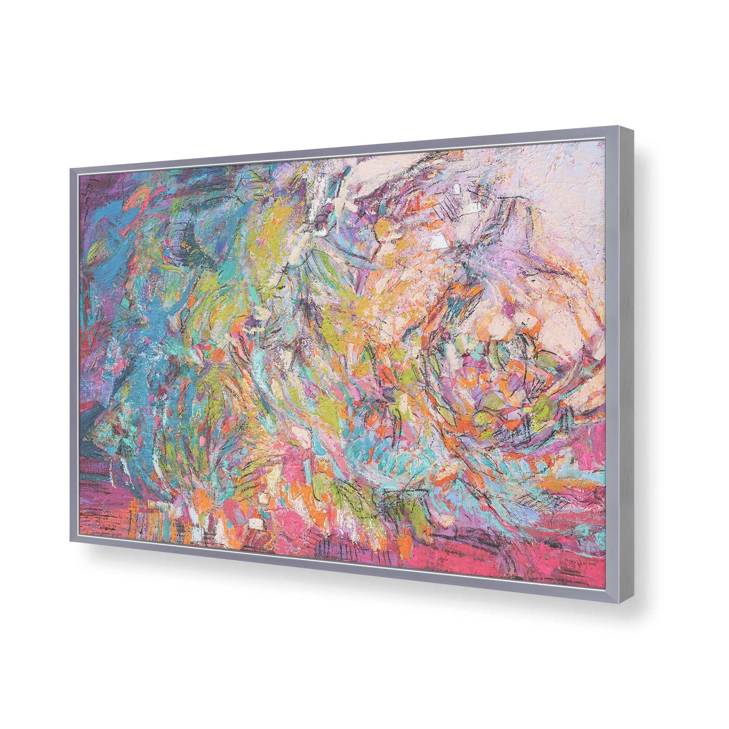 [Color:Polished Chrome], Picture of art in a Polished Chrome frame of the corner