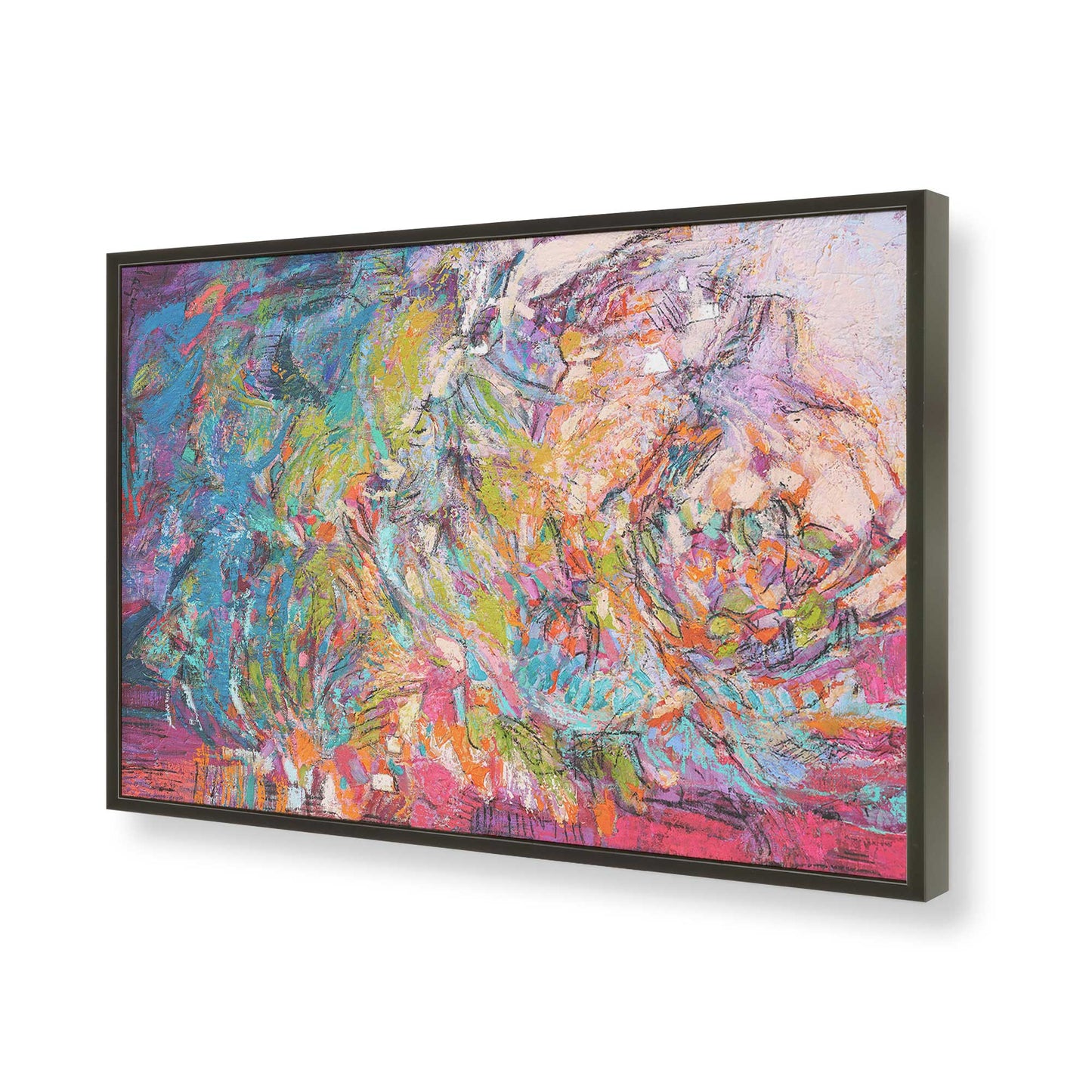 [Color:Satin Black], Picture of art in a Satin Black frame of the corner