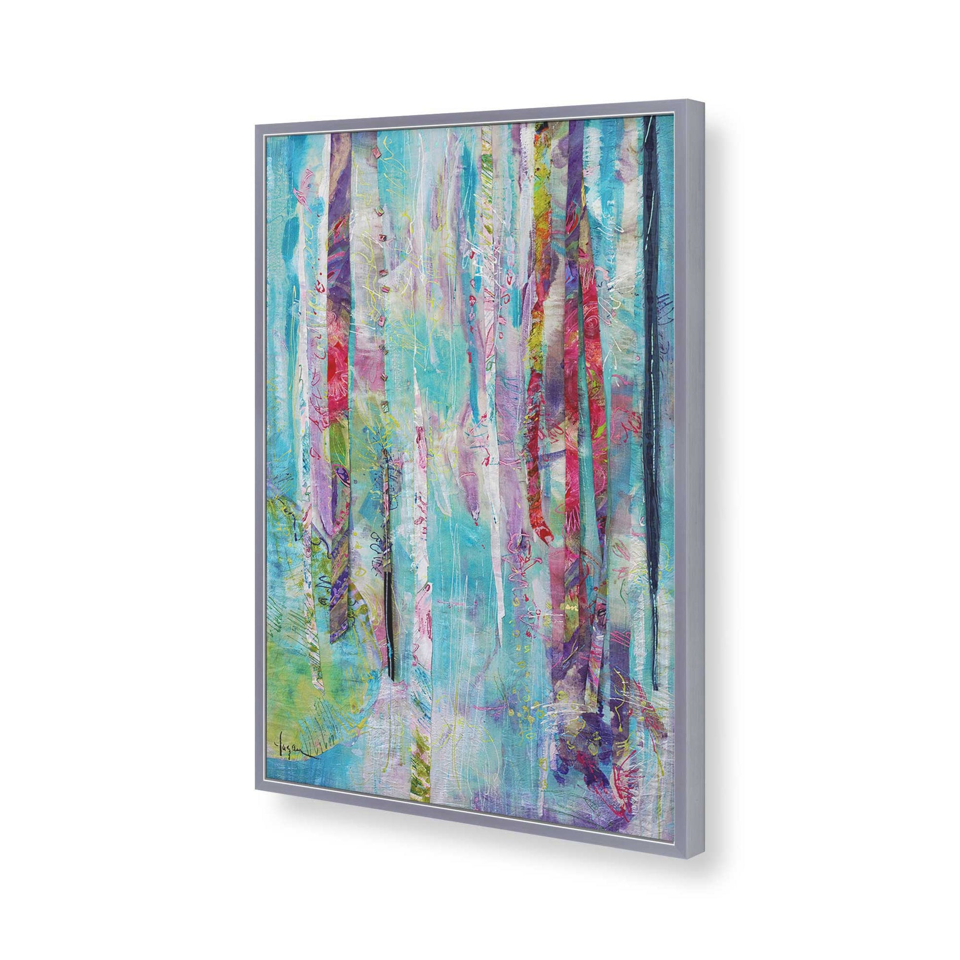 [Color:Polished Chrome], Picture of art in a Polished Chrome frame of the corner
