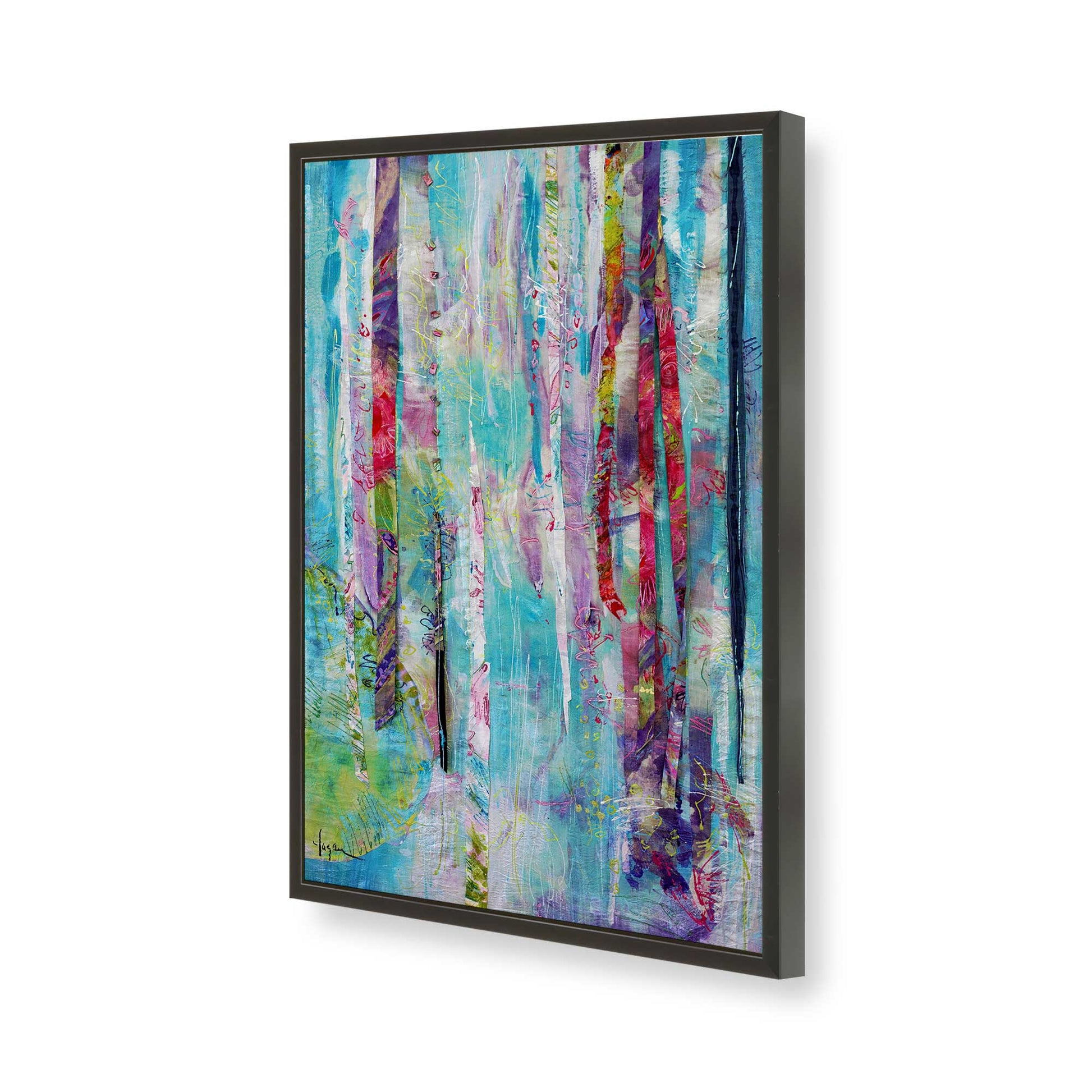 [Color:Satin Black], Picture of art in a Satin Black frame of the corner