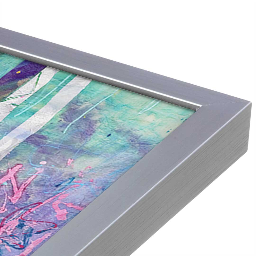 [Color:Polished Chrome], Picture of art in a Polished Chrome frame at an angle