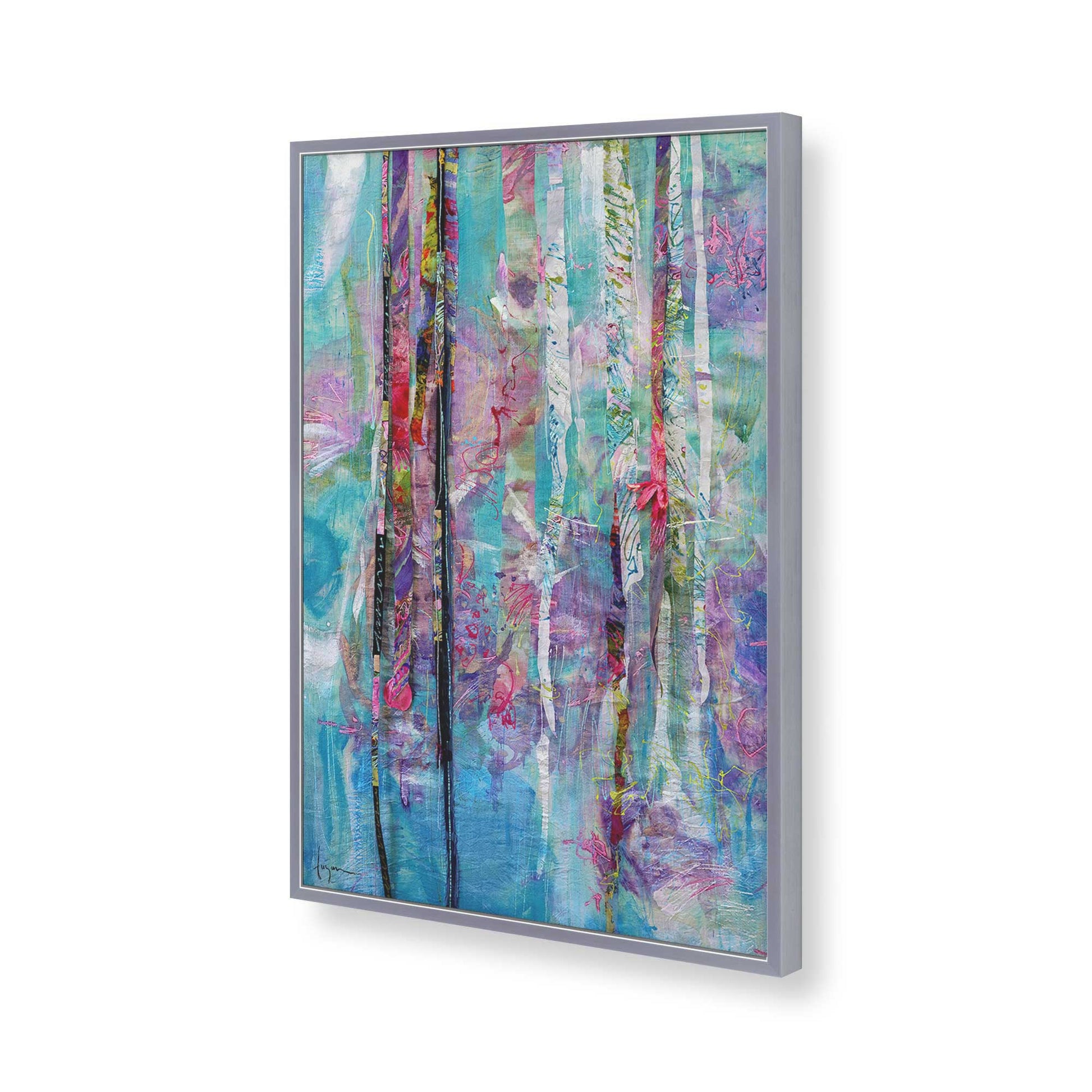 [Color:Polished Chrome], Picture of art in a Polished Chrome frame of the corner