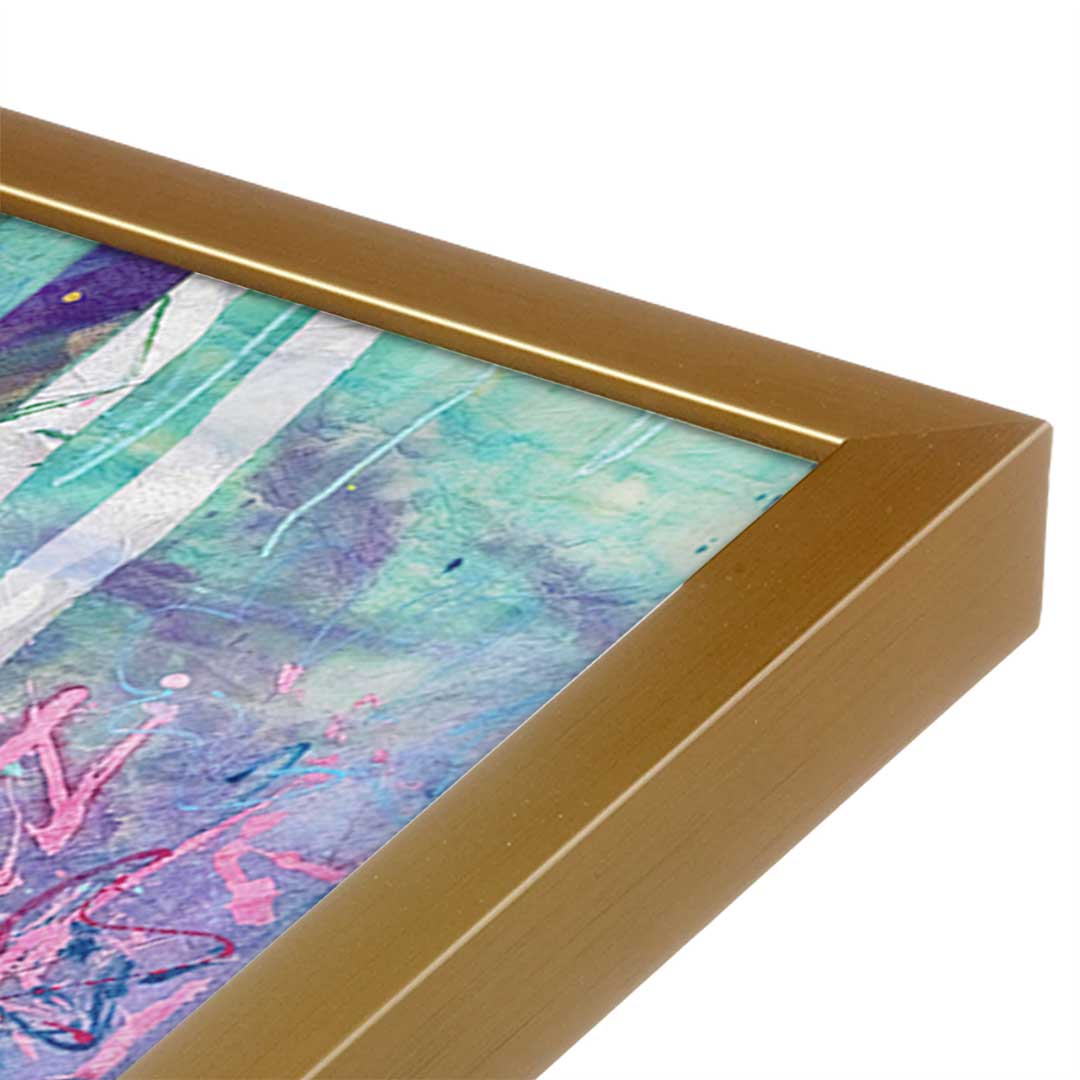 [Color:Polished Gold], Picture of art in a Polished Gold frame at an angle