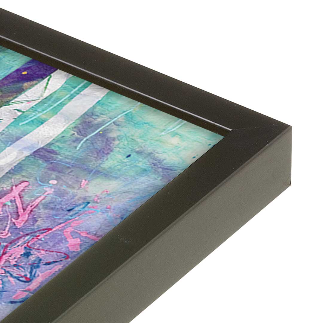 [Color:Satin Black], Picture of art in a Satin Black frame at an angle