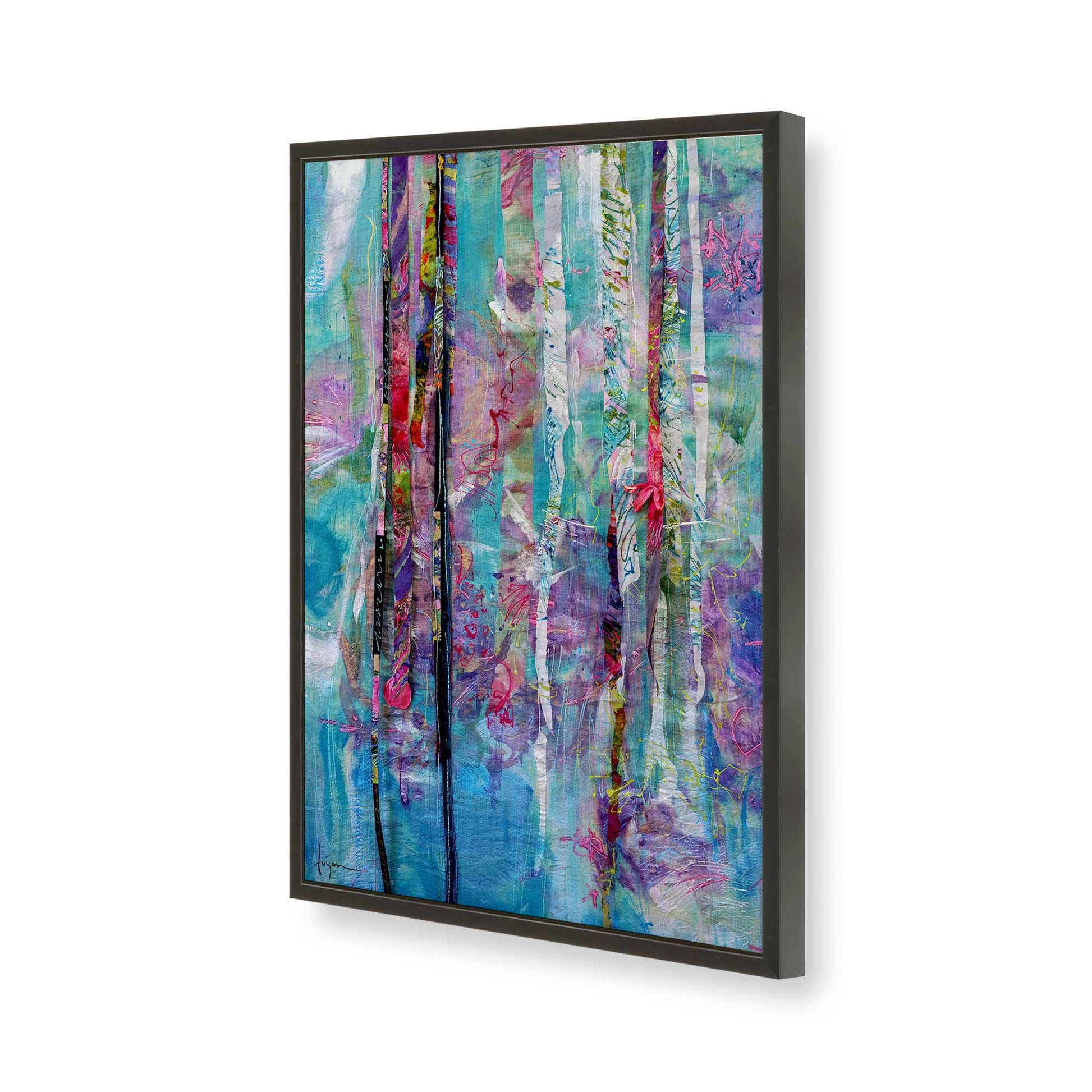 [Color:Satin Black], Picture of art in a Satin Black frame of the corner