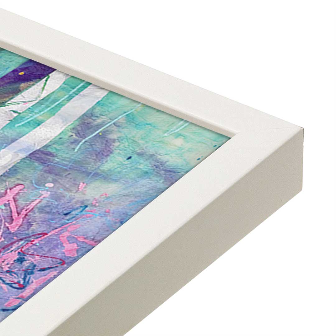 [Color:Opaque White], Picture of art in a Opaque White frame at an angle