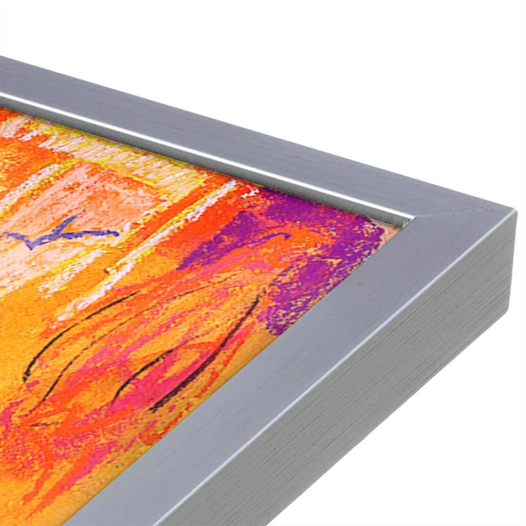 [Color:Polished Chrome], Picture of art in a Polished Chrome frame at an angle