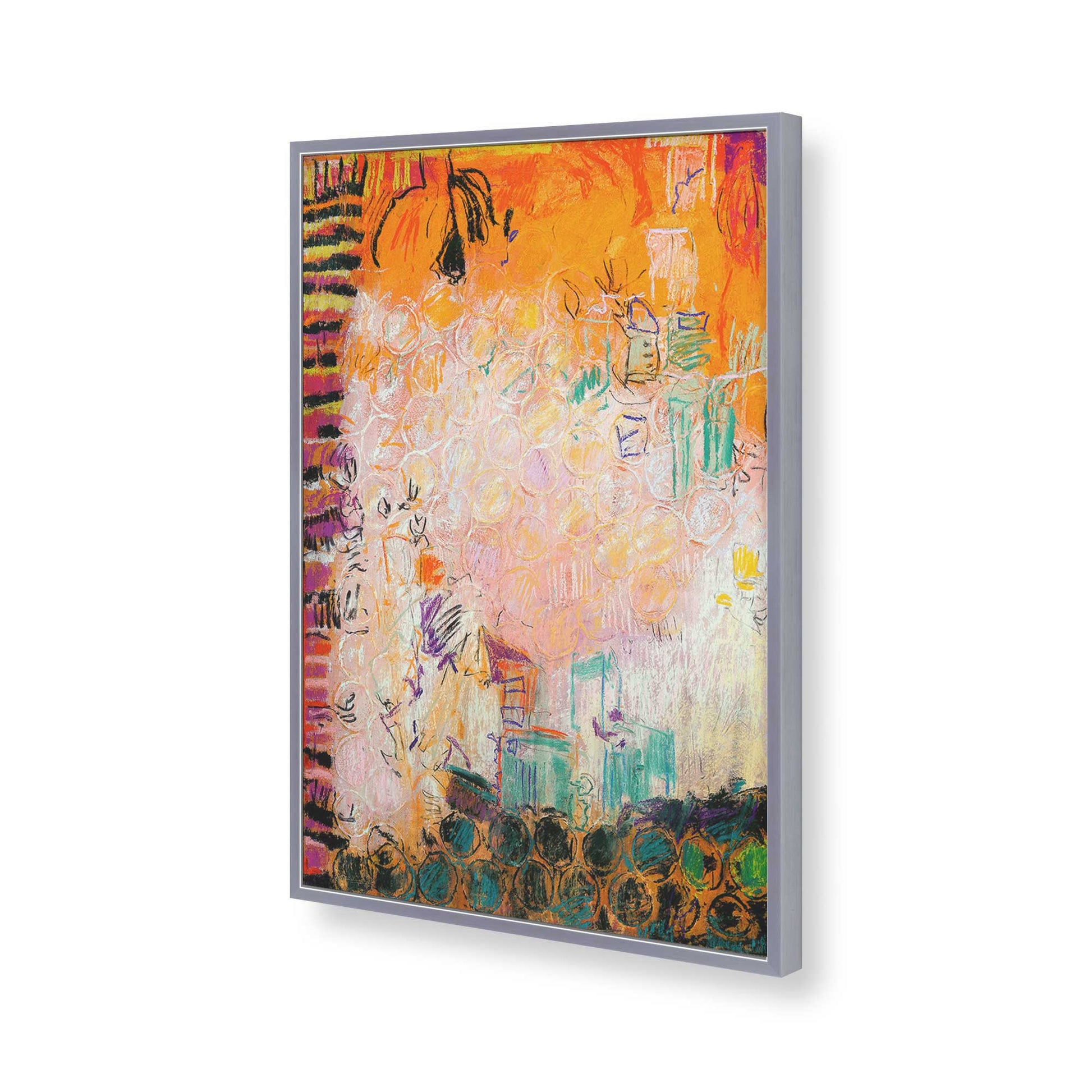 [Color:Polished Chrome], Picture of art in a Polished Chrome frame of the corner