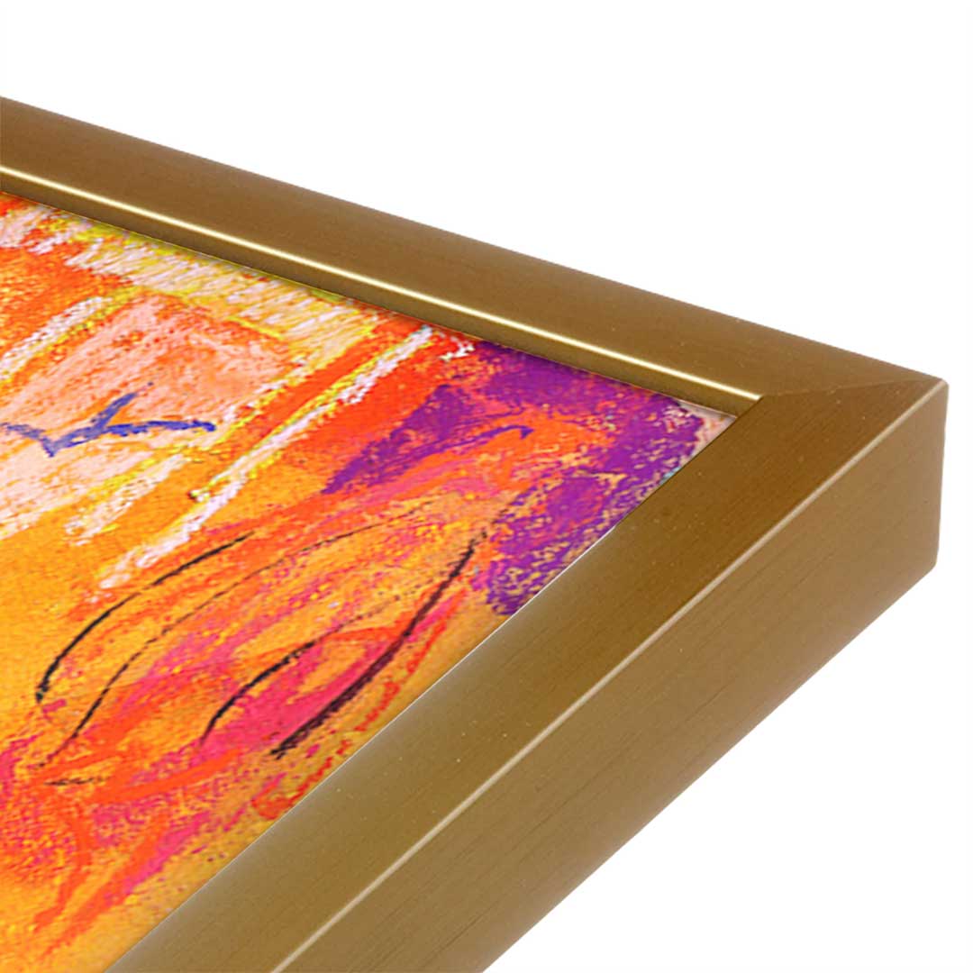 [Color:Polished Gold], Picture of art in a Polished Gold frame at an angle