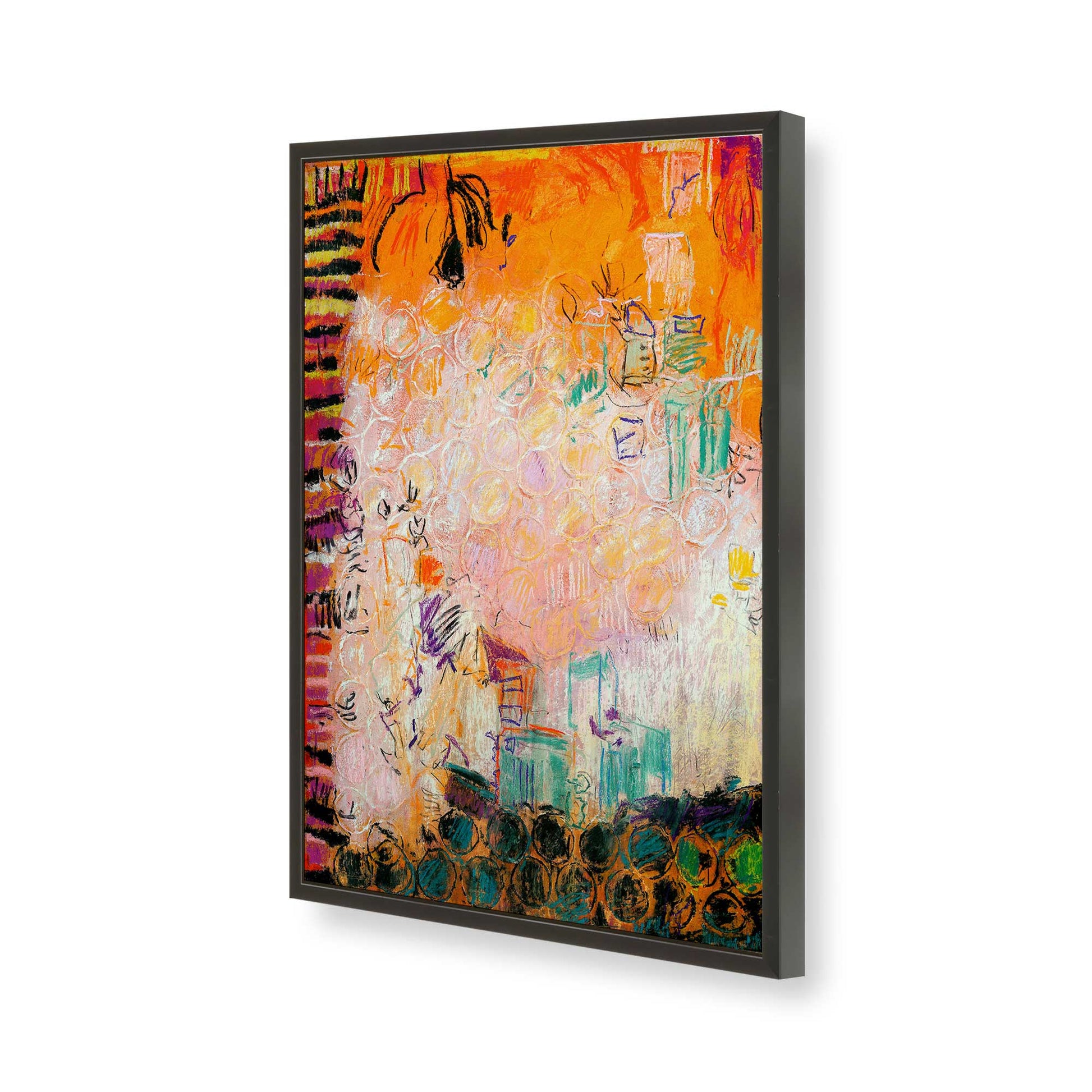 [Color:Satin Black], Picture of art in a Satin Black frame of the corner