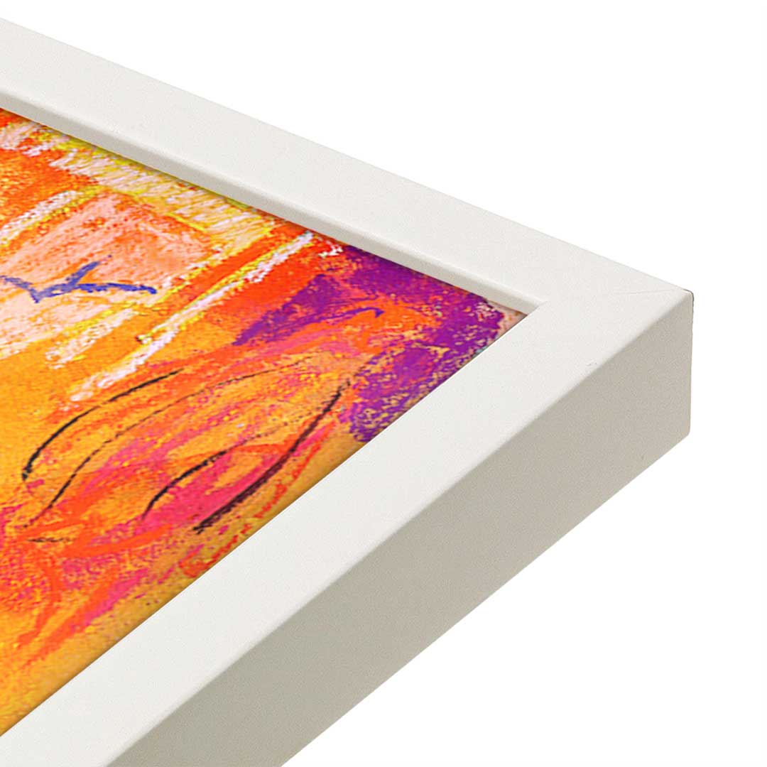 [Color:Opaque White], Picture of art in a Opaque White frame at an angle