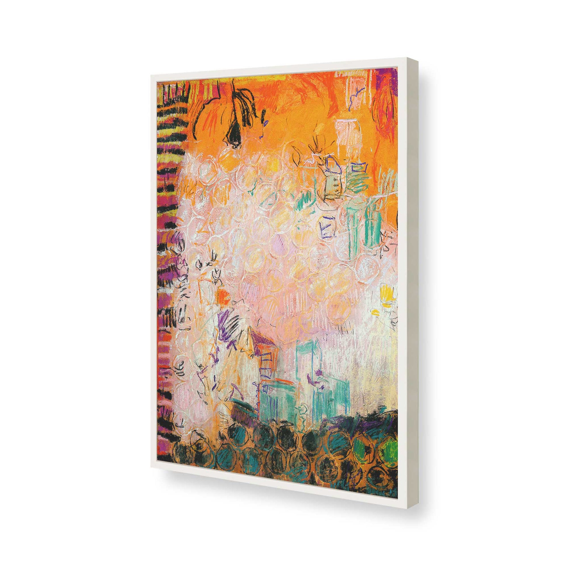 [Color:Opaque White], Picture of art in a Opaque White frame of the corner